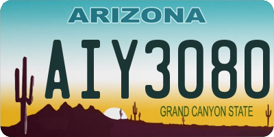 AZ license plate AIY3080