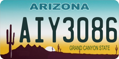 AZ license plate AIY3086