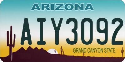 AZ license plate AIY3092