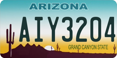 AZ license plate AIY3204