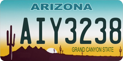AZ license plate AIY3238