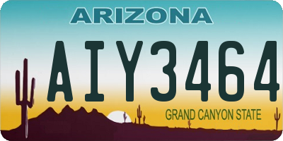 AZ license plate AIY3464
