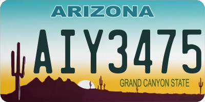 AZ license plate AIY3475