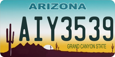 AZ license plate AIY3539