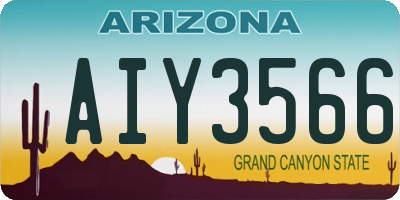 AZ license plate AIY3566