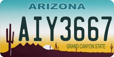 AZ license plate AIY3667