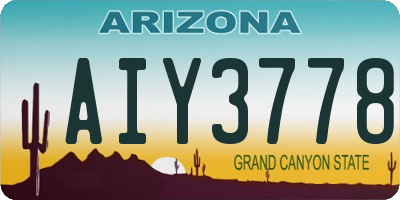 AZ license plate AIY3778