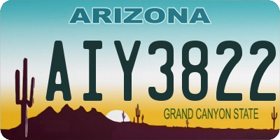 AZ license plate AIY3822