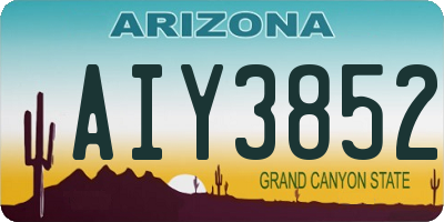 AZ license plate AIY3852