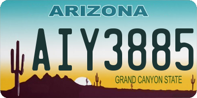 AZ license plate AIY3885