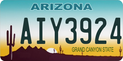 AZ license plate AIY3924