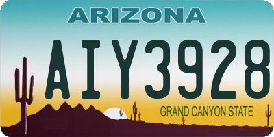 AZ license plate AIY3928