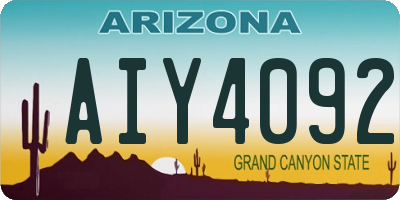 AZ license plate AIY4092