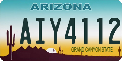 AZ license plate AIY4112