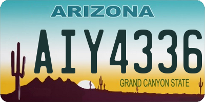 AZ license plate AIY4336