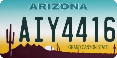 AZ license plate AIY4416