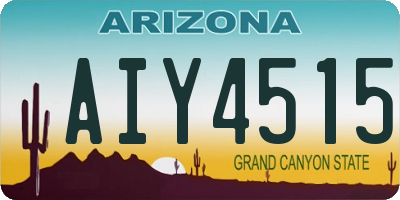 AZ license plate AIY4515