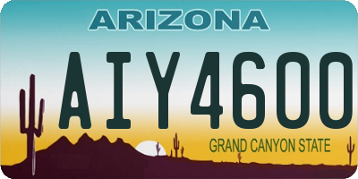 AZ license plate AIY4600