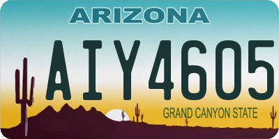 AZ license plate AIY4605
