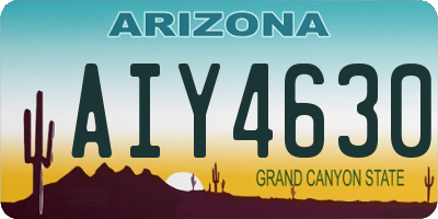 AZ license plate AIY4630