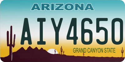 AZ license plate AIY4650