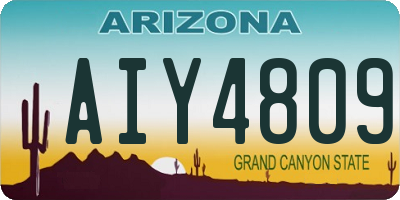 AZ license plate AIY4809