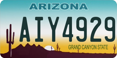 AZ license plate AIY4929