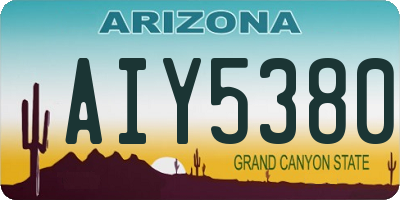 AZ license plate AIY5380