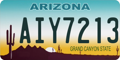 AZ license plate AIY7213