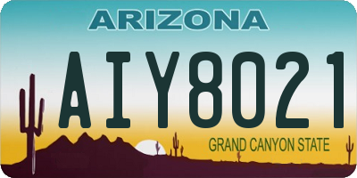 AZ license plate AIY8021