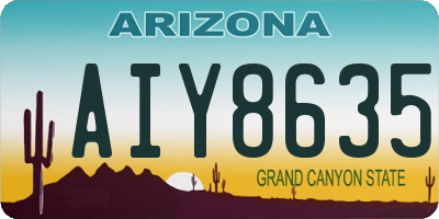 AZ license plate AIY8635