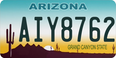 AZ license plate AIY8762