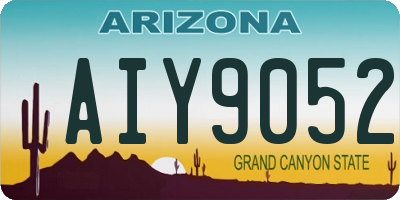 AZ license plate AIY9052