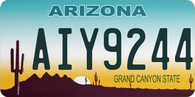 AZ license plate AIY9244