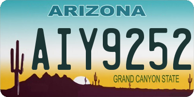AZ license plate AIY9252