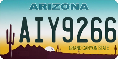 AZ license plate AIY9266