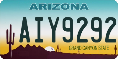 AZ license plate AIY9292