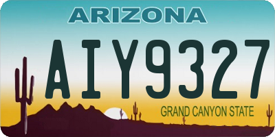 AZ license plate AIY9327