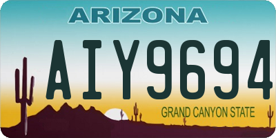 AZ license plate AIY9694
