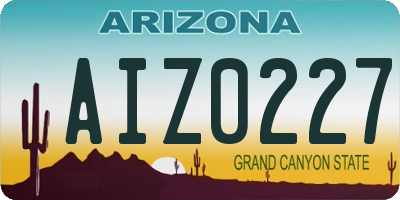 AZ license plate AIZ0227