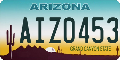 AZ license plate AIZ0453