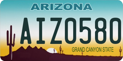 AZ license plate AIZ0580