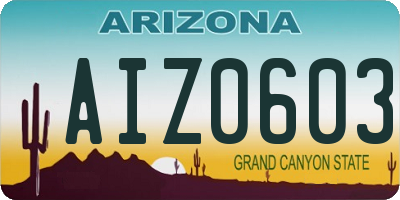 AZ license plate AIZ0603