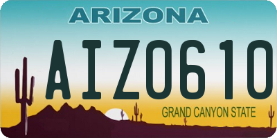 AZ license plate AIZ0610