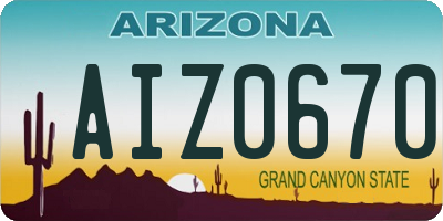 AZ license plate AIZ0670