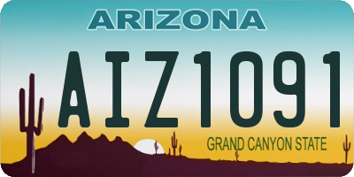 AZ license plate AIZ1091