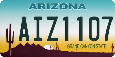 AZ license plate AIZ1107