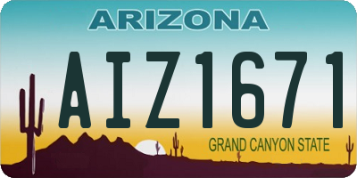 AZ license plate AIZ1671