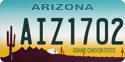 AZ license plate AIZ1702
