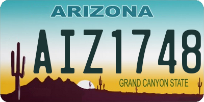 AZ license plate AIZ1748